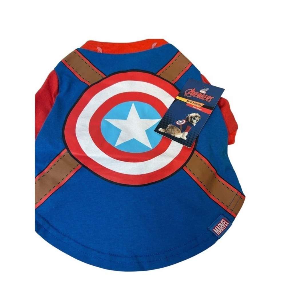 Marvel Captain America Dog Tee T-Shirt Size S NEW with Tags